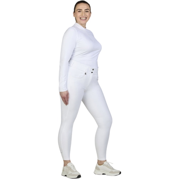 Pikeur Femmes Amia Écran Imprimé Genouillère Patch Breeches 246875 486 010 - White